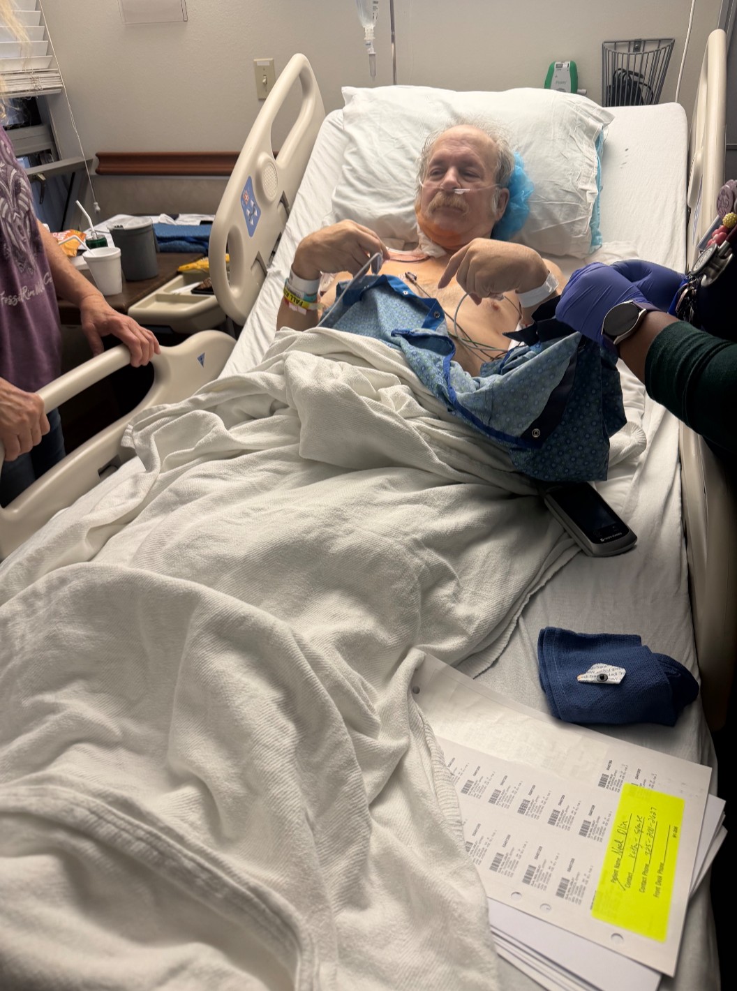 Neal on the day of his carotid artery surgery